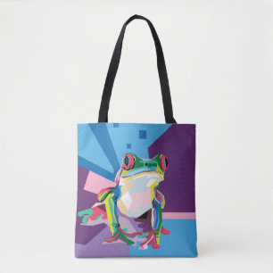 Colourful Tree Frog Portrait Tote Bag