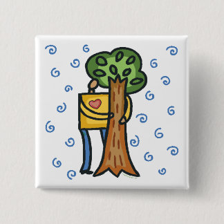 Colourful Tree Hugger 15 Cm Square Badge