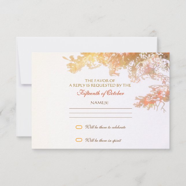 colourful tree leaves elegant rsvp design (Front)