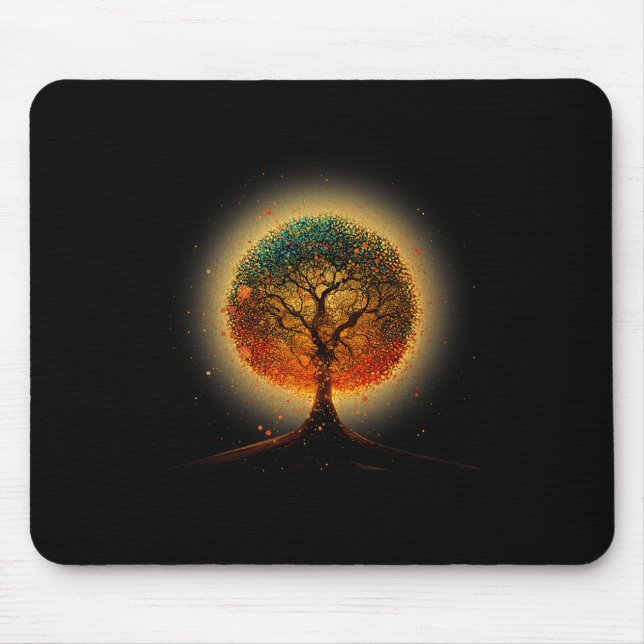 Colourful Tree Life Is Really Good Tree Art Earth  Mouse Pad (Front)
