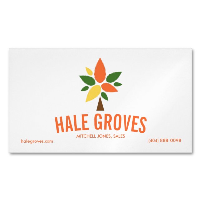 Colourful Tree Logo Magnetic Business Card (Front)