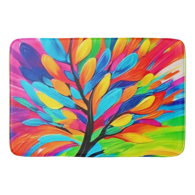 Colourful Tree of Dreams Bath Mat (Front)