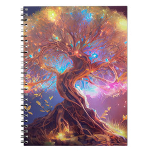 Colourful Tree of Life Ancient Glowing Notebook