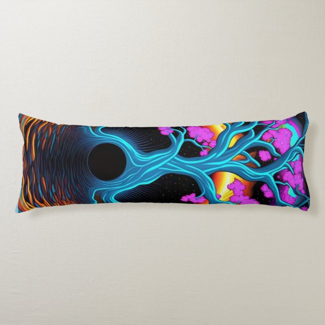 Colourful Tree of Life  Body Cushion (Front)