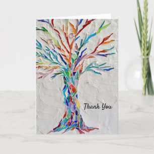 Colourful Tree Of Life Thank You Card