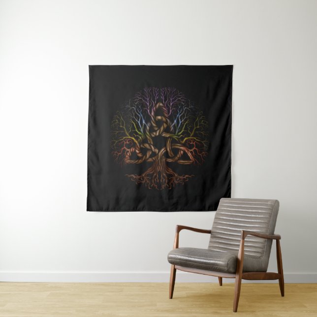 Colourful Tree of life with Triquetra Tapestry (In Situ)