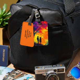 Colourful Tree of Love Luggage Tag