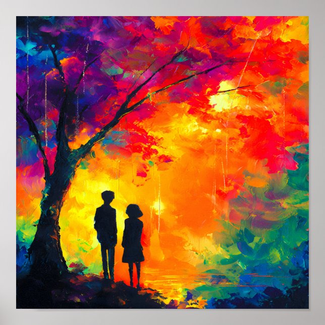 Colourful Tree of Love Poster (Front)