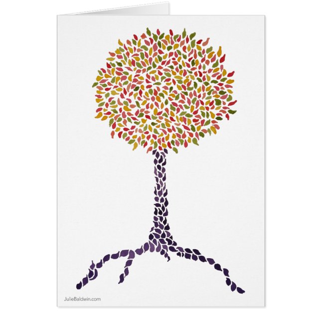 Colourful Tree Painting Card (Front)
