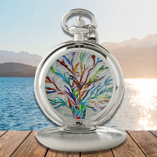 Colourful Tree Pocket Watch