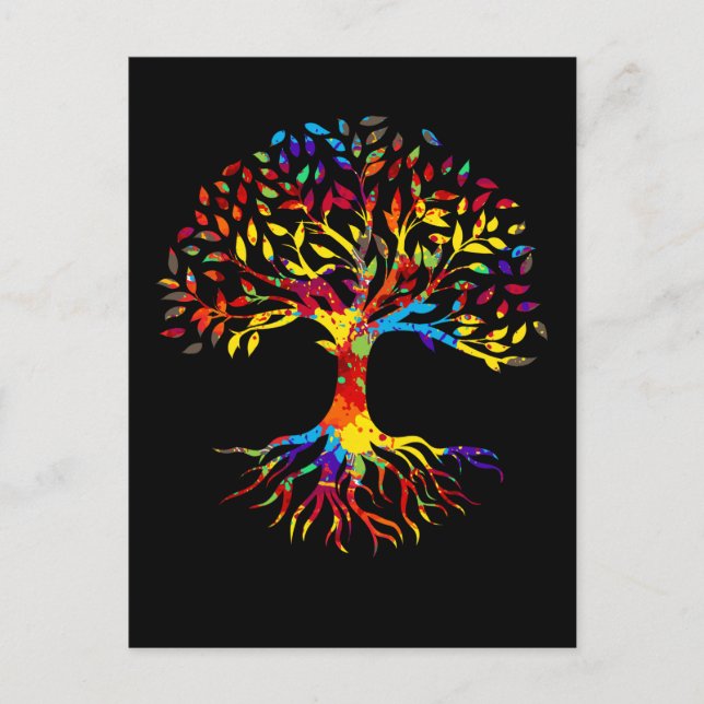 Colourful Tree Roots Nature Lover Postcard (Front)