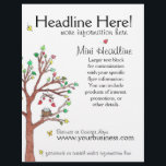 Colourful Tree with Bird Nest Flyer<br><div class="desc">Business flyer for advertising or other needs featuring original watercolor and ink artwork "Any Day Now" by Tiffany Duffy.  Customise for your own business - perfect for midwives,  birthing coaches,  doula services,  pregnancy clinics,  shower planners,  or makers who specialise in newborn gifts!</div>