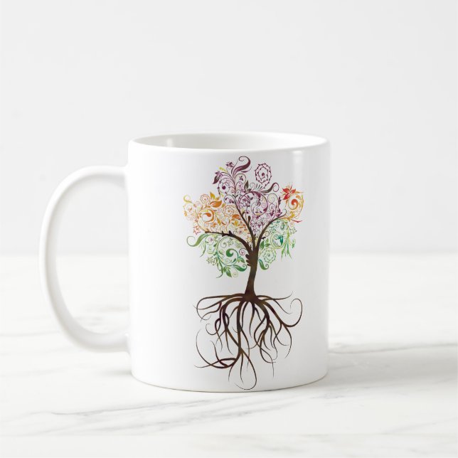 Colourful Tree With Roots Mug (Left)