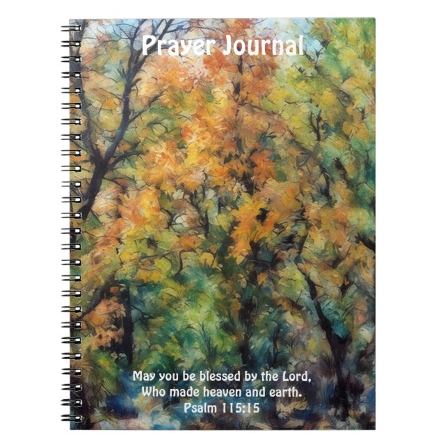 Colourful Trees Bible Verse Prayer Journal (Front)