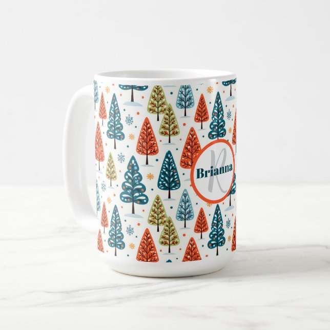 Colourful Trees Coffee Mug (Front Left)