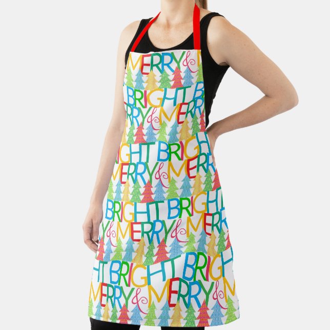 Colourful Trees Holiday Apron (Insitu)