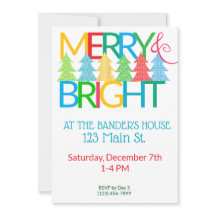 Colourful Trees Holiday Invitation