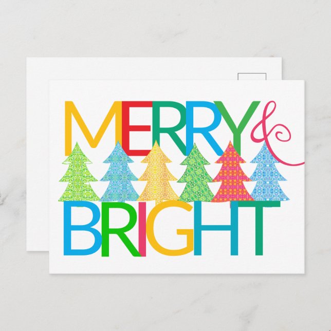 Colourful Trees Holiday Postcard (Front/Back)