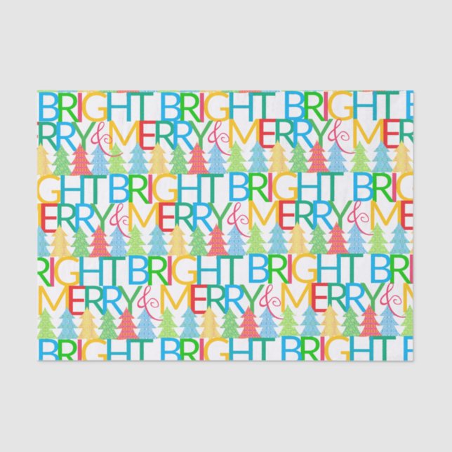 Colourful Trees Holiday Tissue Paper (Front)