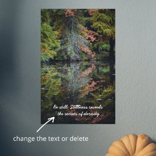 Colourful trees reflecting upon the calm water poster