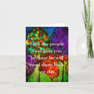 Colourful Trees with Words of Loss Poster Card