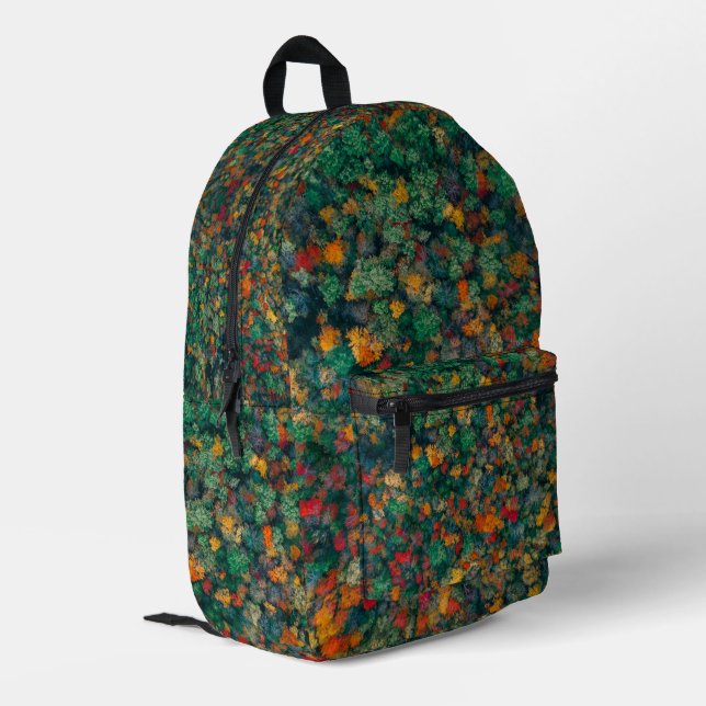 Colourful Treetops Printed Backpack (Back Corner Left)