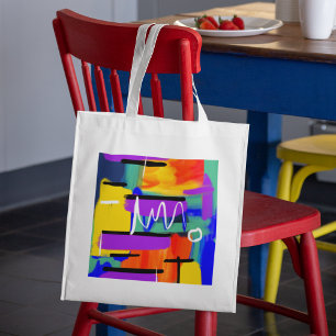Colourful Trendy Abstract Artwork Teacher Gift Tote Bag