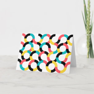 Colourful, trendy, cheerful, fun modern geometric card