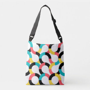 Colourful, trendy, cheerful, fun modern geometric crossbody bag
