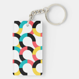 Colourful, trendy, cheerful, fun modern geometric key ring