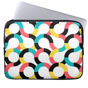 Colourful, trendy, cheerful, fun modern geometric laptop sleeve
