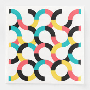 Colourful, trendy, cheerful, fun modern geometric napkin