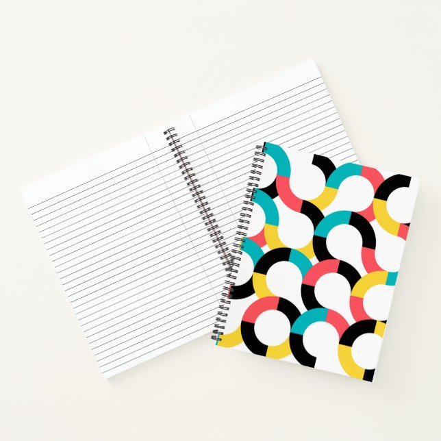 Colourful, trendy, cheerful, fun modern geometric notebook (Inside)