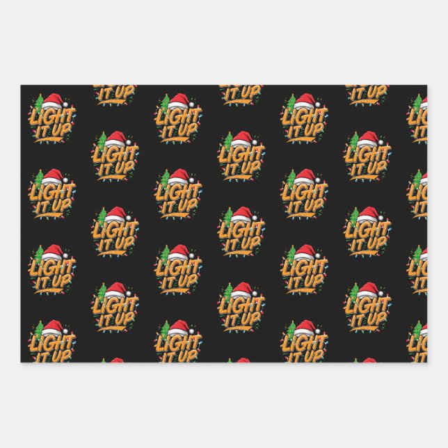 Colourful Trendy Christmas Wrapping paper (Front)