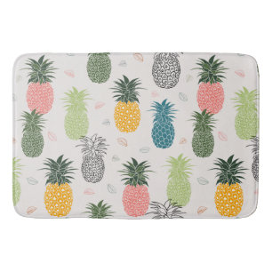 Colourful Trendy Pineapples Bath Mat