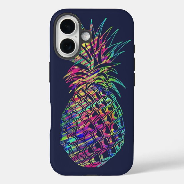 Colourful Trendy Tropical Pineapple Art Case-Mate iPhone Case (Back)