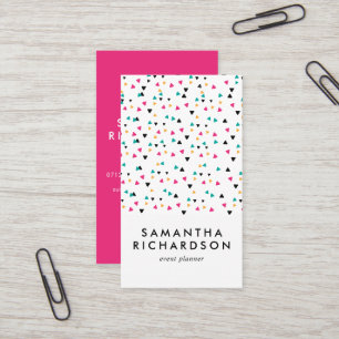 Colourful Triangle Confetti Pattern Business Card