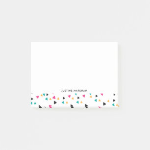 Colourful Triangle Confetti Personalised Post-it Notes