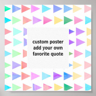 colourful triangle pattern add a quote abstract poster