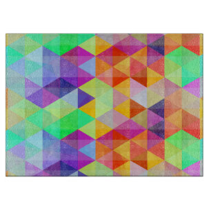 Colourful triangle polygonal pattern cutting board