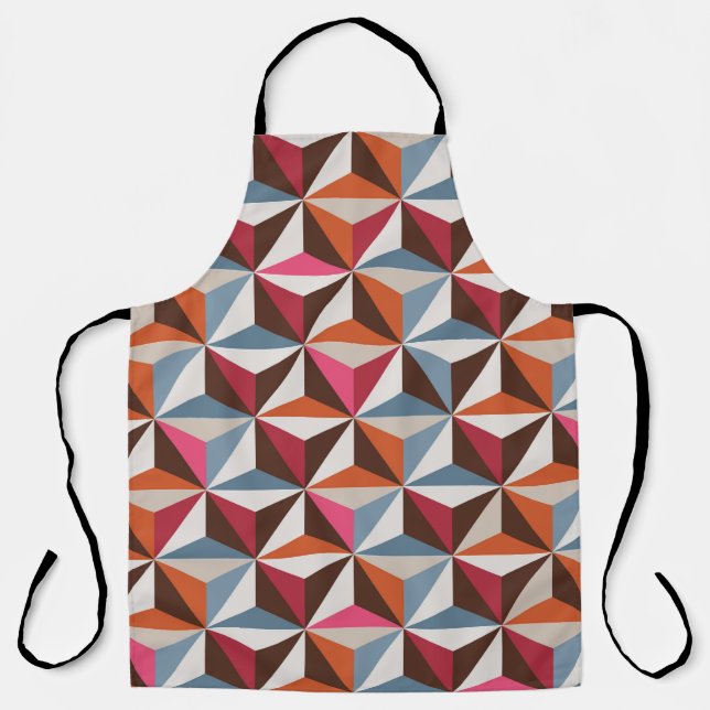 Colourful triangle tiles seamless vintage pattern. apron (Front)