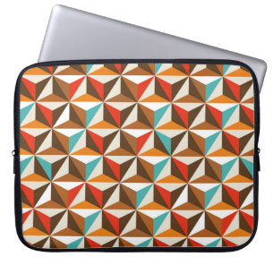 Colourful triangle tiles seamless vintage pattern. laptop sleeve