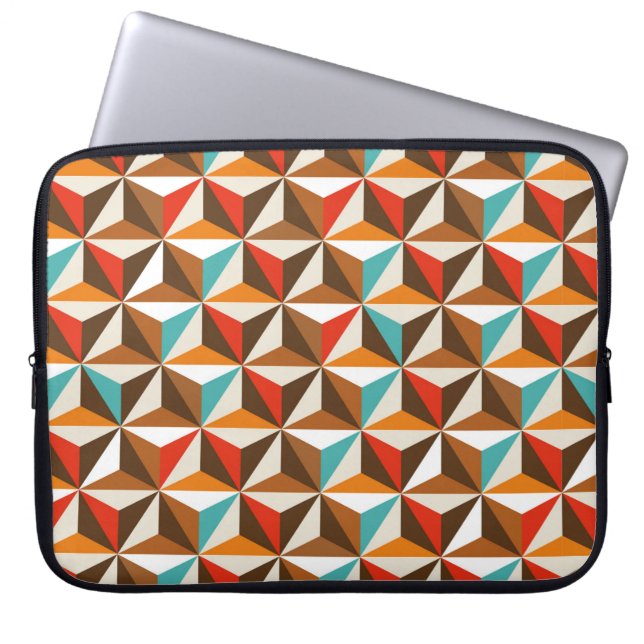 Colourful triangle tiles seamless vintage pattern. laptop sleeve (Front)
