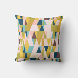 Colourful triangle tiles, vintage background. cushion