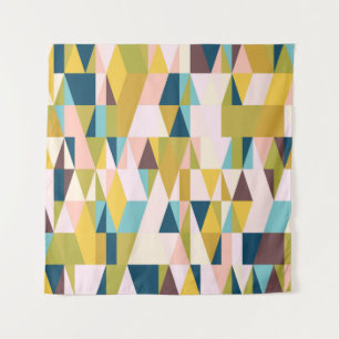 Colourful triangle tiles, vintage background. tapestry