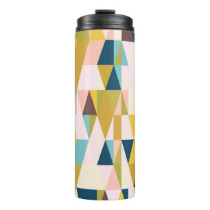 Colourful triangle tiles, vintage background. thermal tumbler