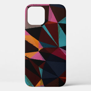 Colourful Triangles Abstract Geometric Background. iPhone 12 Case