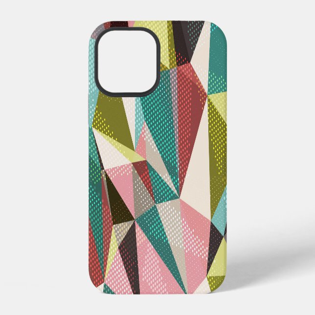 Colourful Triangles, Abstract Geometric Shapes. iPhone Case (Back)