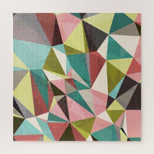 Colourful Triangles, Abstract Geometric Shapes. Jigsaw Puzzle (Vertical)