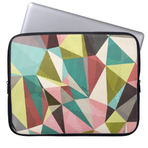 Colourful Triangles, Abstract Geometric Shapes. Laptop Sleeve